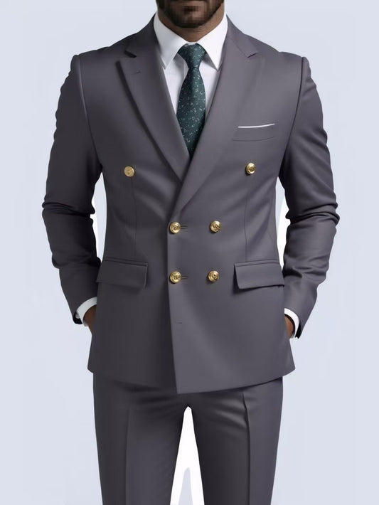 Y0769 business ironing double-breasted gold-buttoned suit