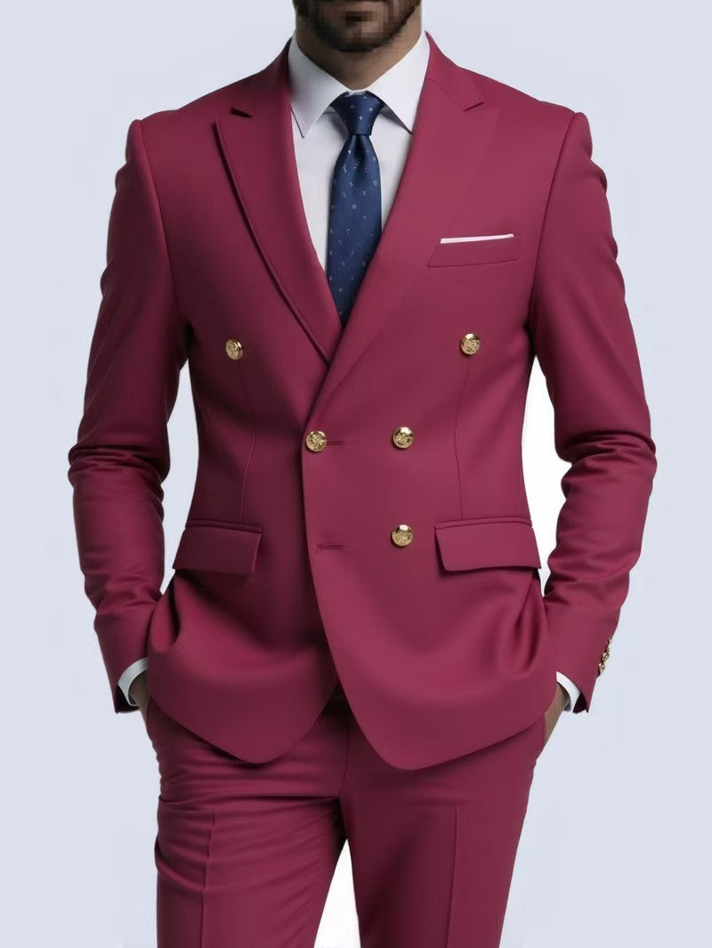Y0769 business ironing double-breasted gold-buttoned suit