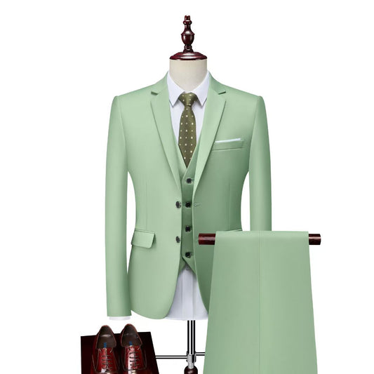 Y1438 three-piece suit solid color