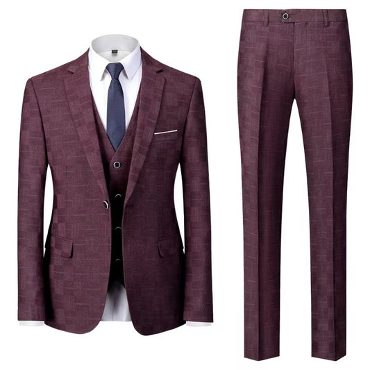 Y1447 Men's Plaid New Style Suit