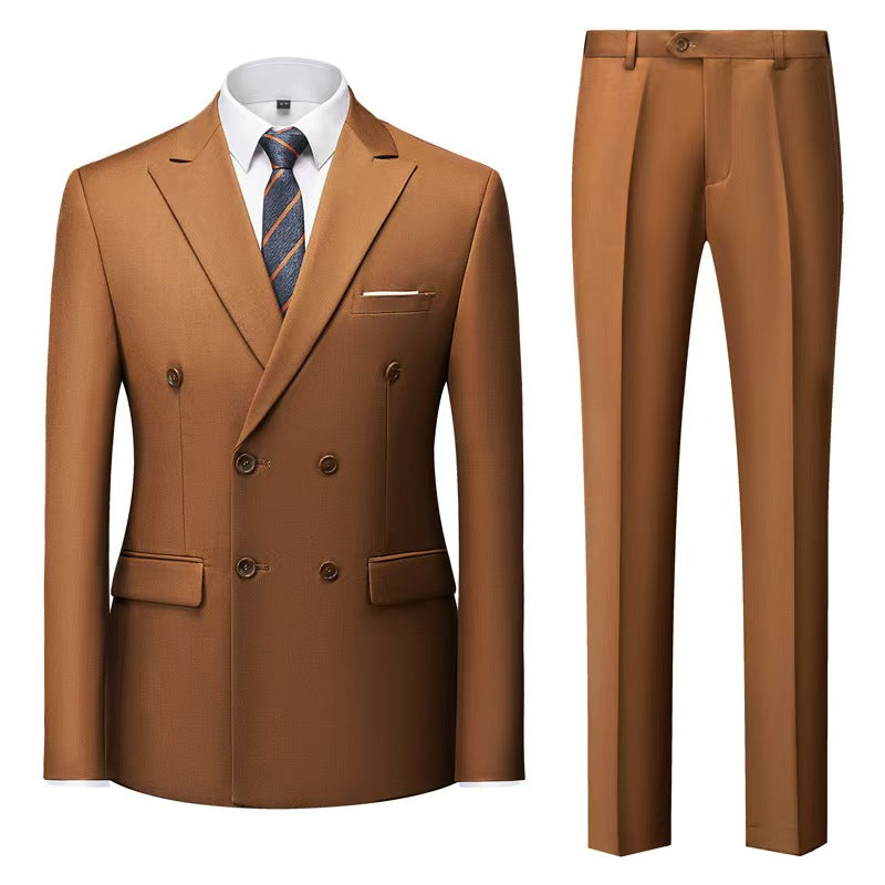 Y1449 new men's double-breasted suit