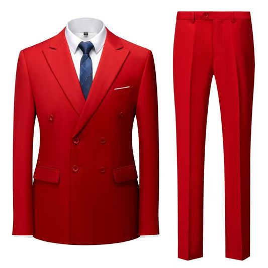 Y1449 new men's double-breasted suit