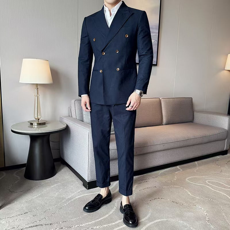 Y1517 Men's Double-Breasted Suit