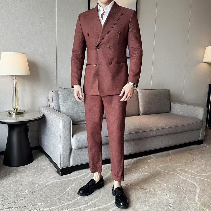 Y1517 Men's Double-Breasted Suit