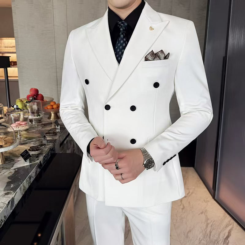 Y1519 Men's Suit with ribbed pattern