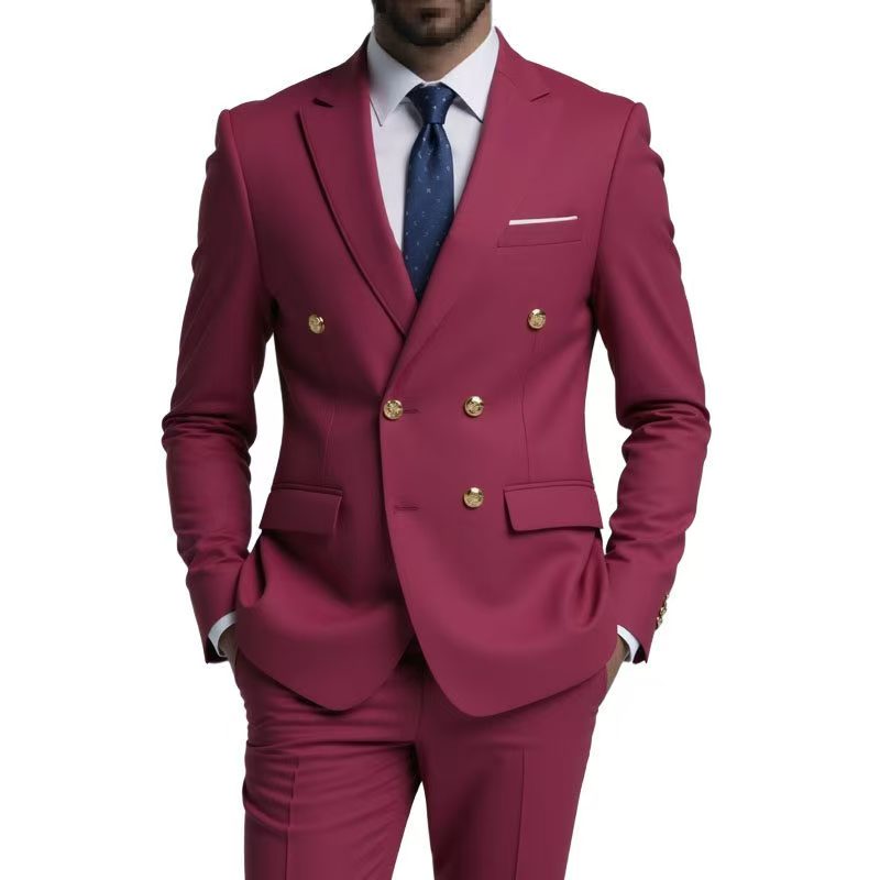 Y1528 Men's Foreign Trade Double-Breasted Suit