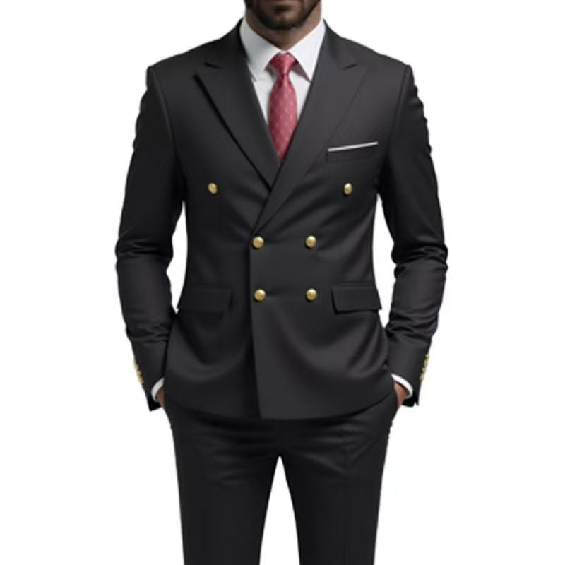 Y1528 Men's Foreign Trade Double-Breasted Suit