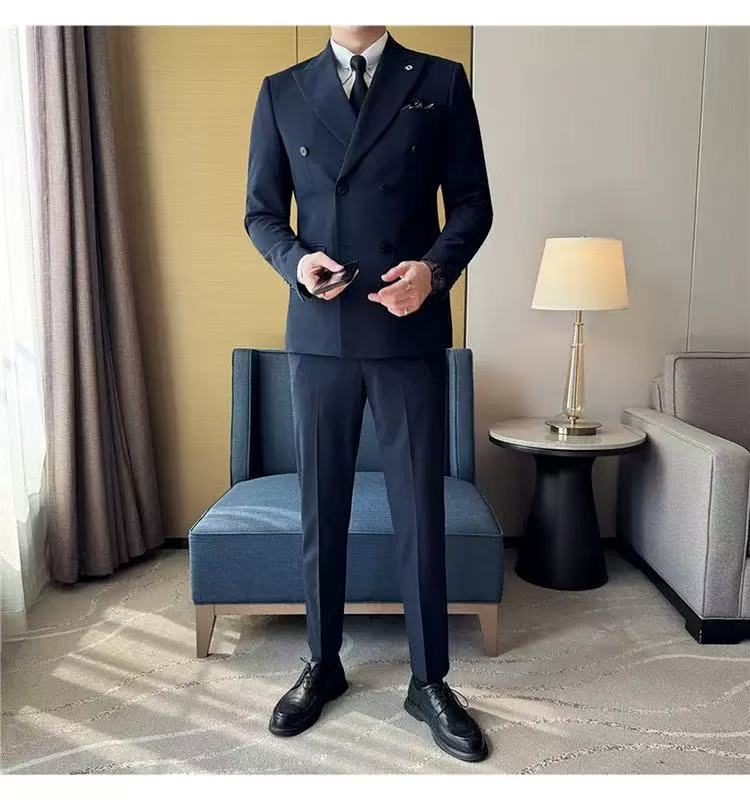 Y1563 Men's Double-Breasted Suit
