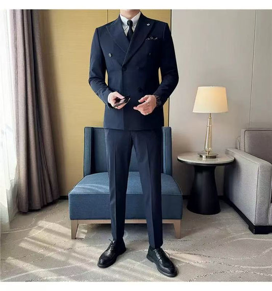 Y1563 Men's Double-Breasted Suit