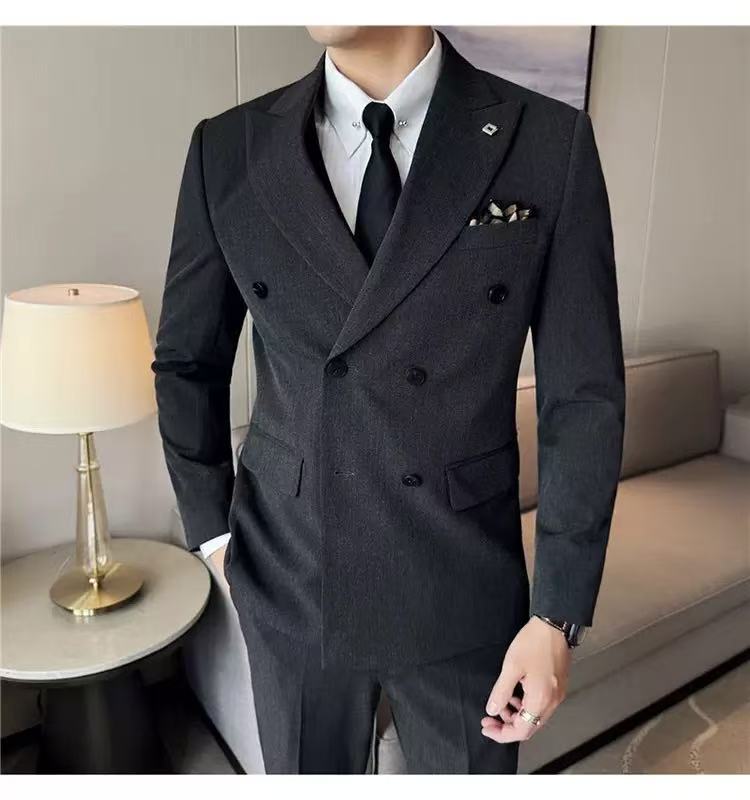 Y1563 Men's Double-Breasted Suit