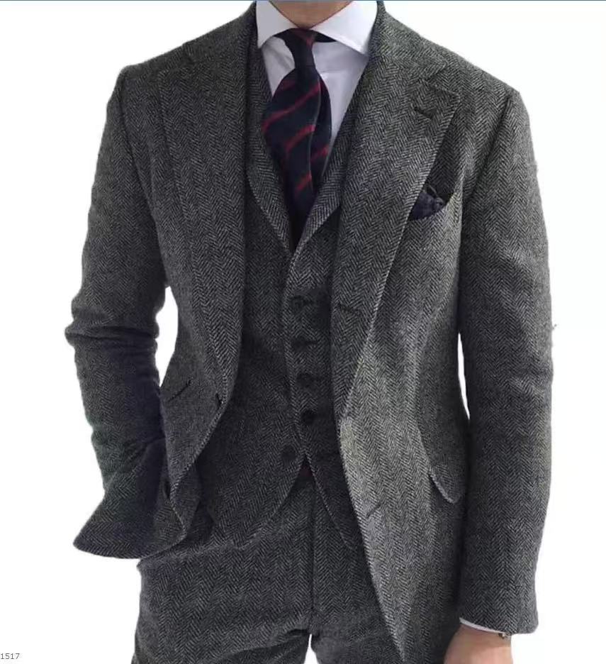 Y1695 solid color three-piece suit
