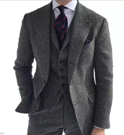 Y1695 solid color three-piece suit