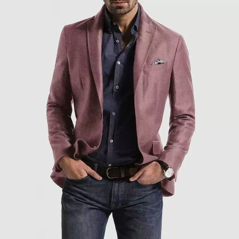 Y1743 three-piece suit with green collar